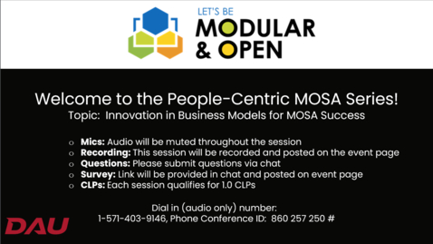Thumbnail for Innovation in Business Models for MOSA Success