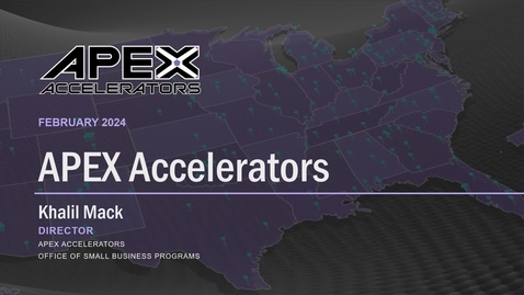 Thumbnail for entry APEX Accelerators Mission Support for Small Business