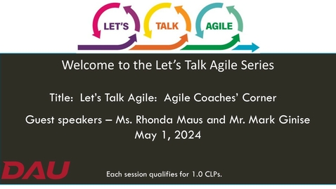 Thumbnail for entry Let’s Talk Agile  Agile Coaches' Corner