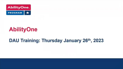 Thumbnail for AbilityOne, SourceAmerica, and National Industries for the Blind (NIB) Acquisition Workforce Training - 20230126-final
