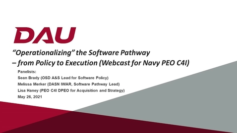 Thumbnail for entry Operationalizing the SWP: from Policy to Execution Webcast 