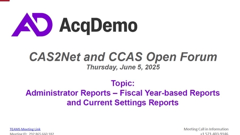 Thumbnail for Administrator Reports - Fiscal Year-based Reports and Current Setting Reports 6/5/25
