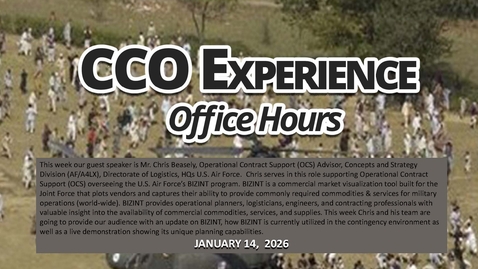 Thumbnail for CCO Experience Office Hour - Jan 14, 2026