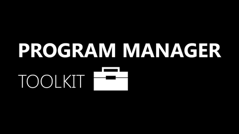 Thumbnail for entry Program Manager Toolkit