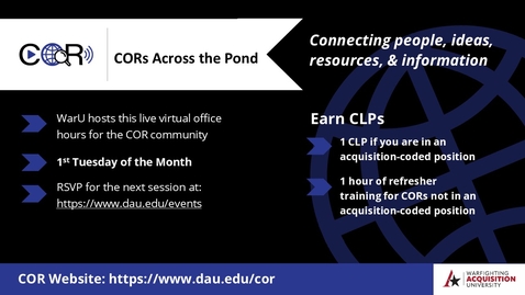 Thumbnail for Beginning COR experiences - CORs Across the Pond 03/03/2026