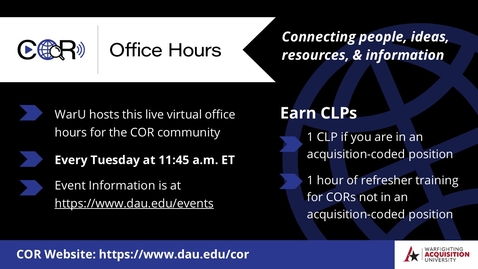 Thumbnail for FAR From Simple: COR Pricing Edition - COR Office Hours 03/10/2026