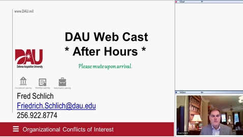 Thumbnail for entry DAU Afterhours: Organizational Conflict of Interest 5.8.20