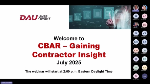 Thumbnail for CBAR - Gaining Contractor Insight - July 2025