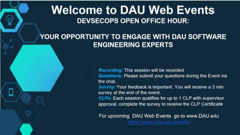 Thumbnail for DevSecOps Open Office Hour: Your Opportunity to Engage with DAU Software Engineering Experts
