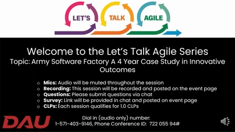 Thumbnail for Let's Talk Agile Army Software Factory A 4 Year Case Study in Innovative Outcomes