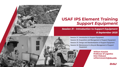 Thumbnail for AFLCMC IPS Element Training Acquisition and Management of Support Equipment 15 September 2025 
