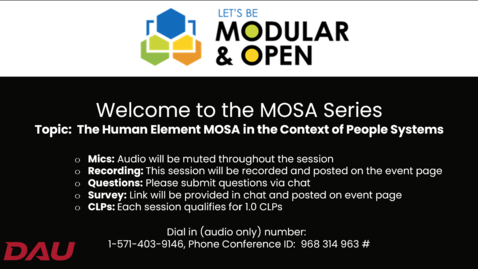 Thumbnail for The Human Element: MOSA in the Context of People Systems