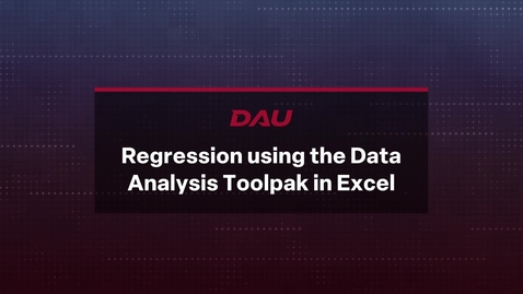 Thumbnail for Regression Using the Data Analysis Toolpak in Excel