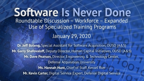 Thumbnail for entry Adaptive Acquisition Framework: Software Workforce Training and Development