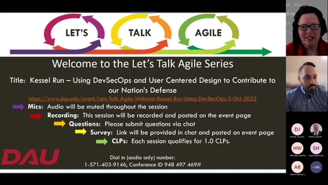 Thumbnail for Let’s Talk Agile Webinar -  Kessel Run – Using DevSecOps and User Centered Design to Contribute to our Nation’s Defense-20221005