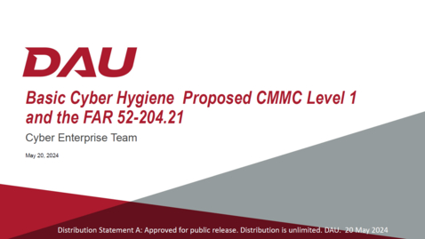 Thumbnail for CMMC Level 1 Basic Cyber Hygiene Walkthrough
