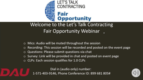 Thumbnail for Let’s Talk Contracting -  Fair Opportunity  Crafting Evaluation Factors - 20240606