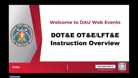 Thumbnail for DOT&amp;E OT&amp;E/LFT&amp;E Instruction Overview