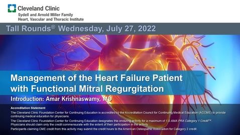 Thumbnail for Management of the Heart Failure Patient with Functional Mitral Regurgitation 