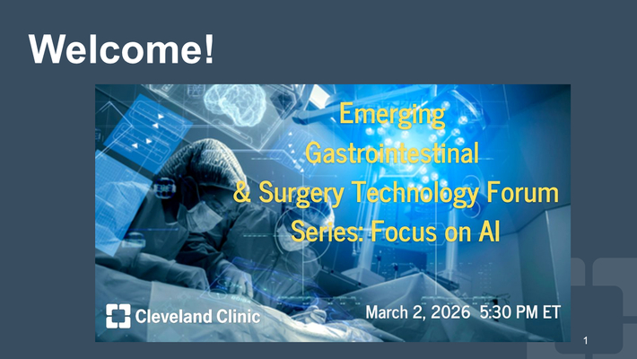 Emerging Gastrointestinal &amp; Surgery Technology Forum Series - March 2, 2026