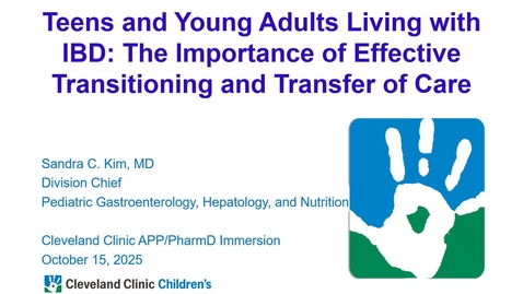 Thumbnail for 4-Milestone APP PharmD IBD Immersion Training - Sandy Kim - Oct. 15, 2025