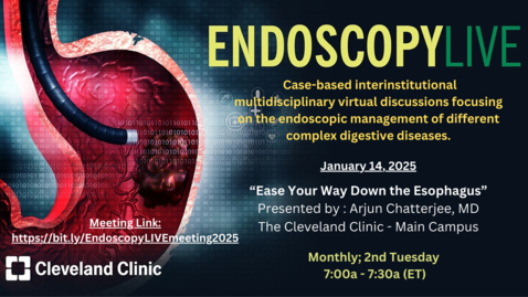 Thumbnail for EndoscopyLIVE - Jan. 14, 2025