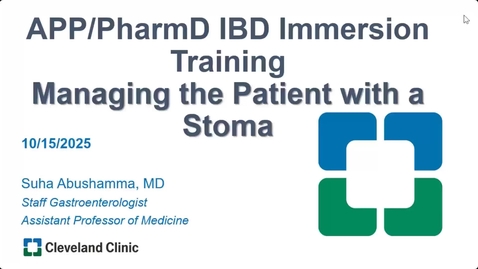 Thumbnail for 6-Milestone APP PharmD IBD Immersion Training - Suha Abushamma - Oct. 15, 2025