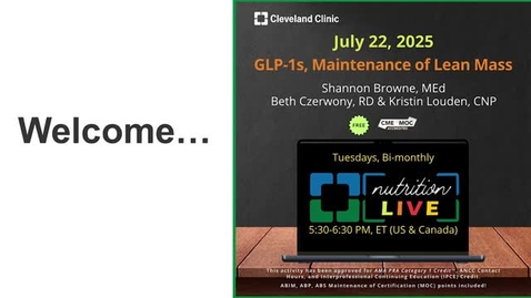 Thumbnail for Nutrition Live - July 22, 2025