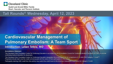 Thumbnail for Cardiovascular Management of Pulmonary Embolism: A Team Sport