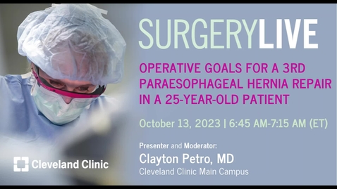 Thumbnail for Surgery Live - October 13, 2023