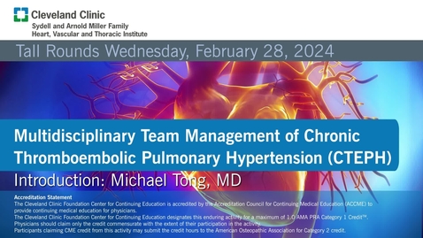 Thumbnail for Multidisciplinary Team Management of Chronic Thromboembolic Pulmonary Hypertension (CTEPH)
