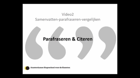 Thumbnail for Literatuur review 2: Parafraseren