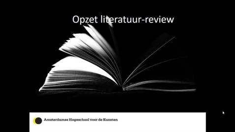 Thumbnail for Literatuur review 4: Video Opzet