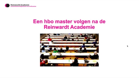 Miniatuur voor Een hbo master volgen na de Reinwardt Academie