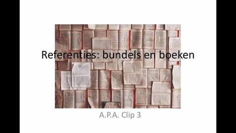 Thumbnail for APA 3: Bundels en boeken