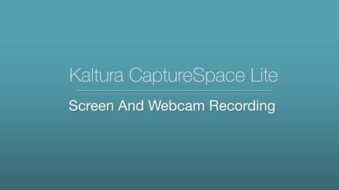 Thumbnail for 5. CaptureSpace Lite - Screen and Webcam Recording