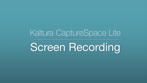 Thumbnail for 4. CaptureSpace Lite - Screen Recording