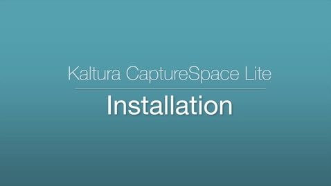 Thumbnail for 1. CaptureSpace Lite - Installation