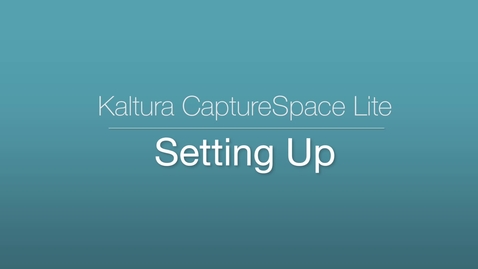 Thumbnail for 3. CaptureSpace Lite - Settings