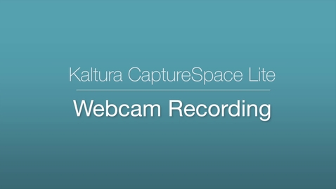 Thumbnail for 6. CaptureSpace Lite - Webcam Recording