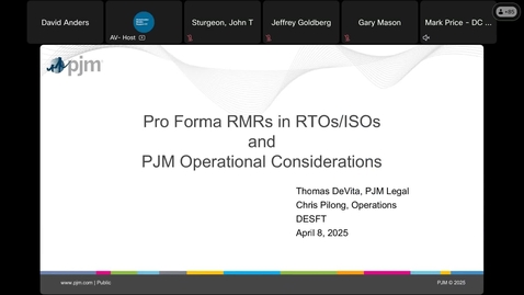 Thumbnail for Pro Forma RMRs in RTO/ISOs and PJM Operational Considerations