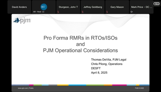 Pro Forma RMRs in RTO/ISOs and PJM Operational Considerations