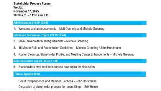 Stakeholder Process Forum