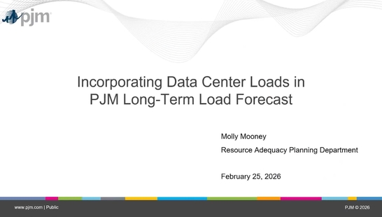 Incorporating Data Center Loads in PJM Long-Term Load Forecast