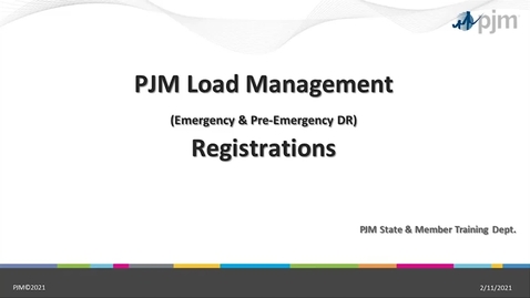 Thumbnail for entry Demand Response -  Load Management Registrations