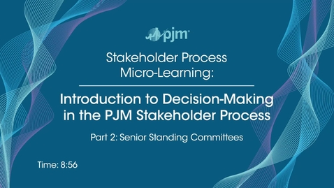 Thumbnail for Stakeholder Process Micro-Learning: Introduction to Decision-Making in the PJM Stakeholder Process (Part 2)