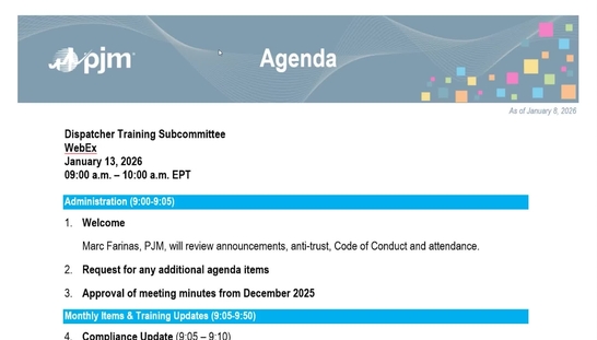 Dispatcher Training Subcommittee