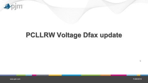 Thumbnail for Post Contingency Local Load Relief Warning (PCLLRW) Voltage Dfax Update