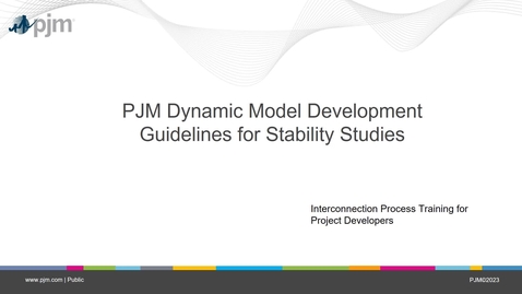 Thumbnail for entry Interconnection Process: Stability Modeling Guidelines