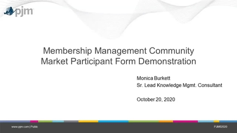 Thumbnail for entry Tech Change Forum: Membership Management Community Market Participation Form Demonstration